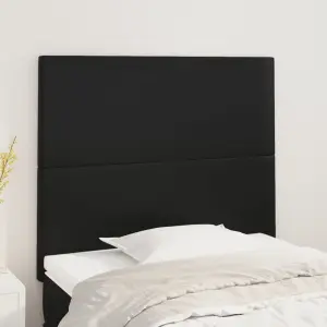 Zagłówek czarny 80x5x118/128 cm skóra ekologiczna