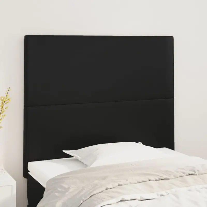 Zagłówek czarny 80x5x118/128 cm skóra ekologiczna