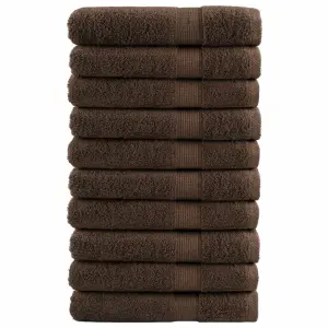 Ręczniki premium, SOLUND, 10 szt., brązowe, 100x200 cm, 600 g/m²