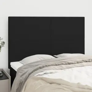 Zagłówek czarny 144x5x118/128 cm materiał