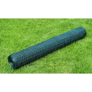 Ogrodzenie z siatki, pokryte PVC, 25x0,5 m, zielone