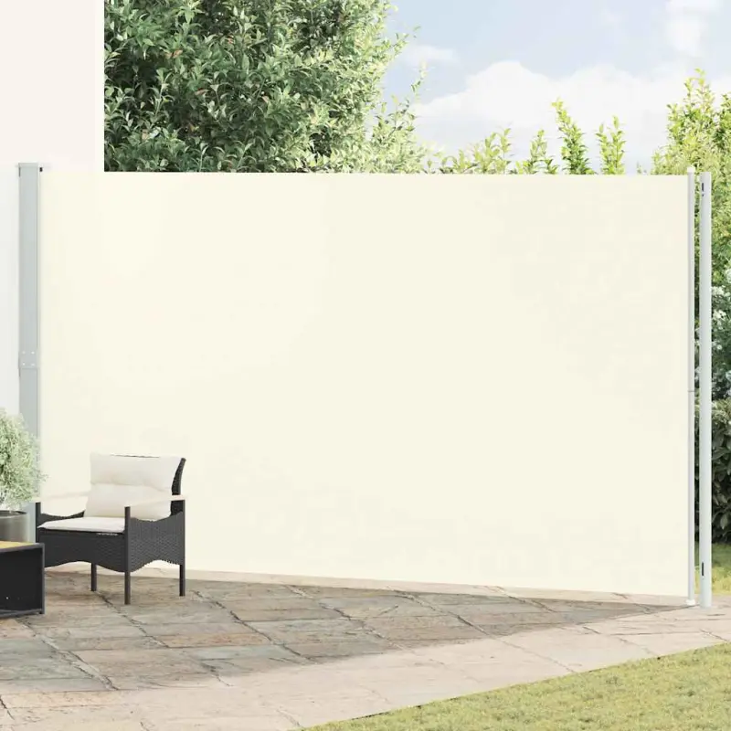 Zwijana markiza boczna na taras, 220x600 cm, kremowa