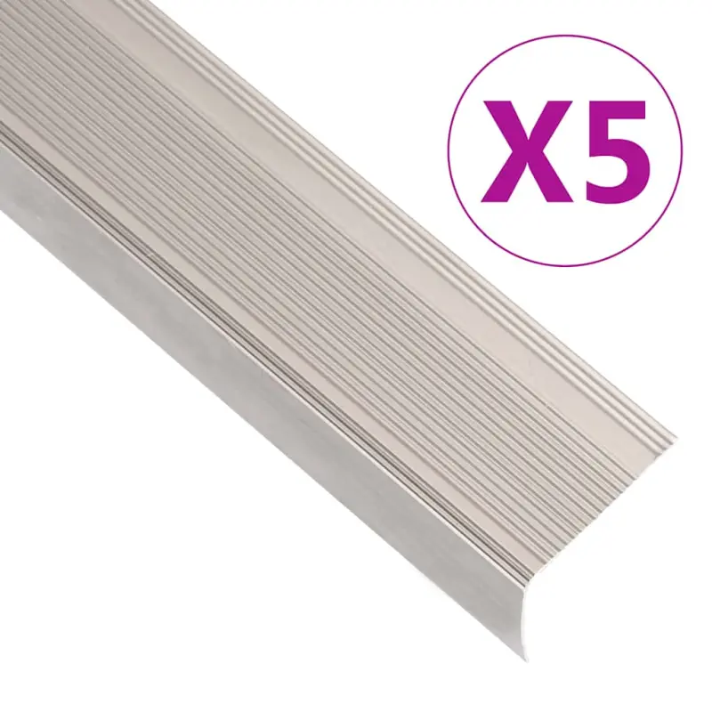 Listwy schodowe w kształcie litery L 5 szt. Aluminium 90 cm