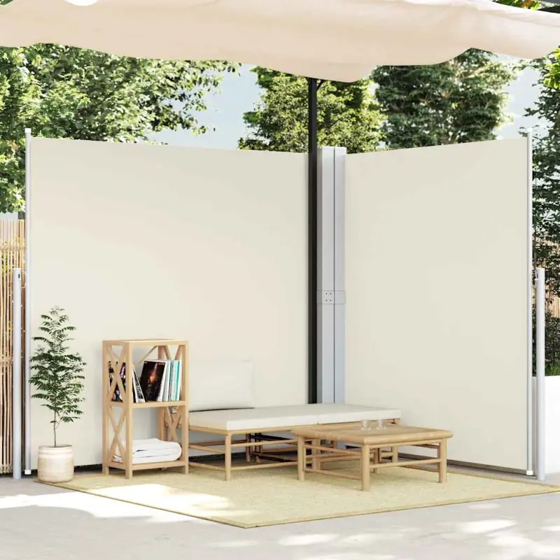 Zwijana markiza boczna, kremowa, 200 x 600 cm