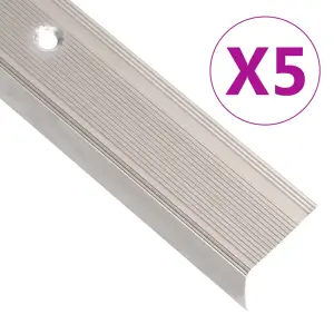 Listwy schodowe w kształcie litery L 5 szt. Aluminium 90 cm