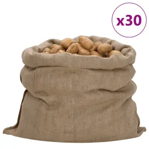 Worki jutowe, 30 szt., 100x110 cm, 100% juta, 340 g/m²