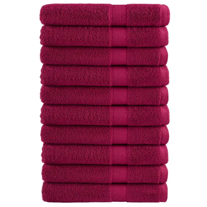 Ręczniki premium, SOLUND, 10 szt., bordowe, 80x200 cm, 600 g/m²