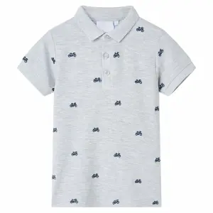 Dziecięca koszulka polo, szary melanż, 128