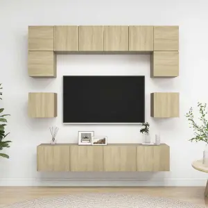 8-cz. zestaw szafek TV, dąb sonoma, materiał drewnopochodny