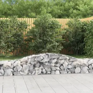 Kosze gabionowe, 8 szt, 400x50x40/60 cm, galwanizowane żelazo
