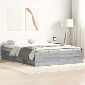 Rama łóżka, szary dąb sonoma, 120x190 cm
