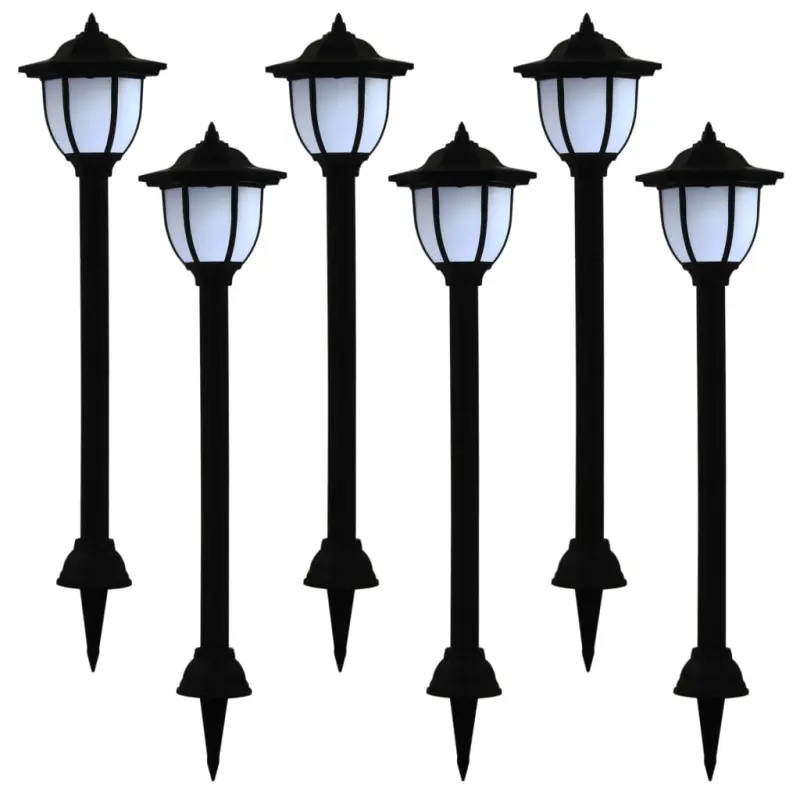 Lampy solarne do ogrodu, 6 szt., LED, czarne