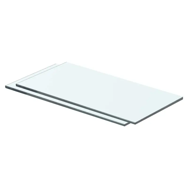 Półki, 2 szt., szklany, przezroczysty panel, 40 x 15 cm
