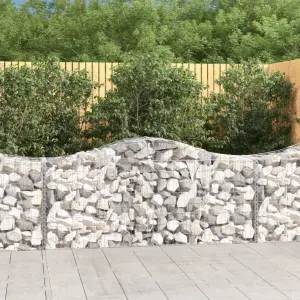 Kosze gabionowe, 10 szt, 200x50x80/100 cm, galwanizowane żelazo