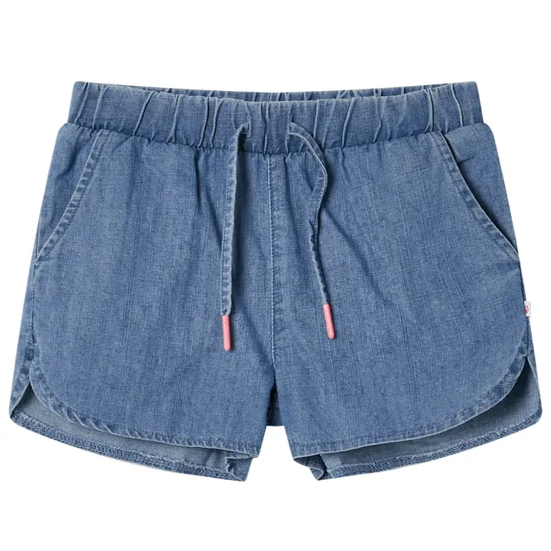 Szorty dziecięce, niebieski denim, 128