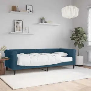 Sofa z materacem do spania, niebieska, 80x200 cm, aksamit