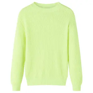 Sweter dziecięcy z dzianiny, żółty neonowy, 116