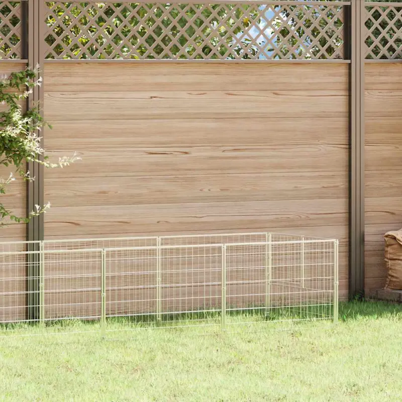 Kojec dla psa, srebrny, 8 m², stalowy