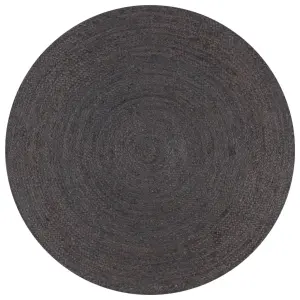 Ręcznie wykonany dywan z juty, okrągły, 90 cm, ciemnoszary