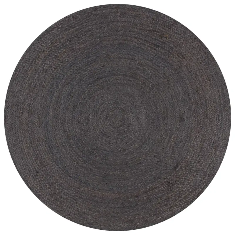 Ręcznie wykonany dywan z juty, okrągły, 90 cm, ciemnoszary