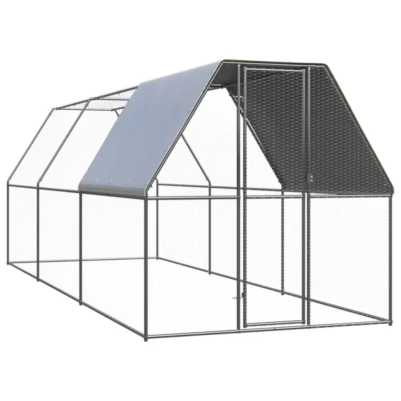 Klatka zewnętrzna dla kurcząt, 2x6x2 m, stal galwanizowana