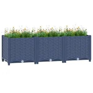 Donica do podniesionej rabaty, 120x40x38 cm, polipropylen