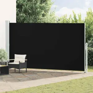 Zwijana markiza boczna na taras, 200x500 cm, czarna