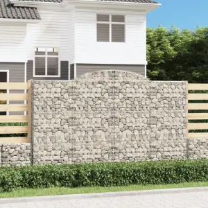 Kosze gabionowe, 4 szt, 300x50x180/200 cm, galwanizowane żelazo