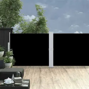 Wysuwana markiza boczna na taras, 140x1200 cm, czarna