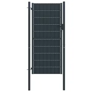 Brama ogrodzeniowa PVC i stalowa 100x164 cm Antracyt