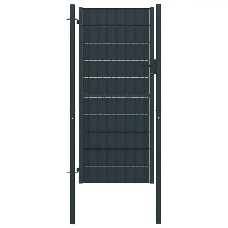 Brama ogrodzeniowa PVC i stalowa 100x164 cm Antracyt
