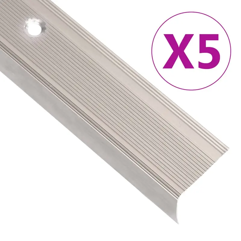 Listwy schodowe w kształcie litery L 5 szt. Aluminium 100 cm