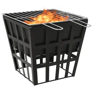 Palenisko i grill 2-w-1, 34 x 34 x 48 cm, stal