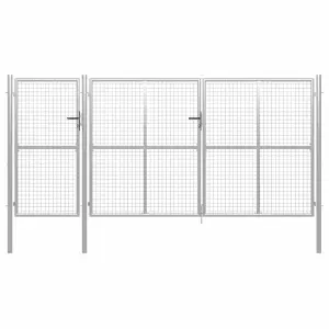 Brama ogrodowa stalowa 400x150 cm srebrna