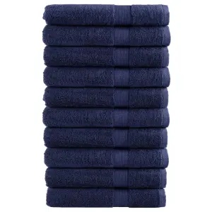 Ręczniki premium, SOLUND, 10 szt., granatowe, 100x200 cm, 600 g/m²