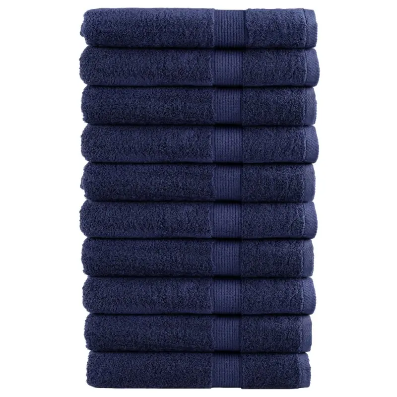 Ręczniki premium, SOLUND, 10 szt., granatowe, 100x200 cm, 600 g/m²