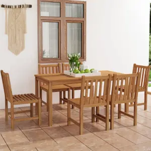 Meble ogrodowe z drewna tekowego 7-częściowy zestaw obiadowy 160x80 cm