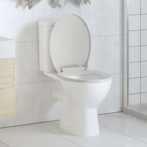 Owalna deska sedesowa z cichym zamykaniem, biała
