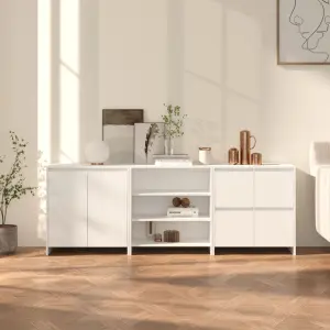 3-częściowa. szafka boczna, biała, materiał drewnopochodny