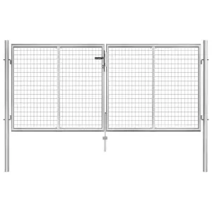 Brama ogrodowa ocynkowana stalowa 300x100 cm srebrna