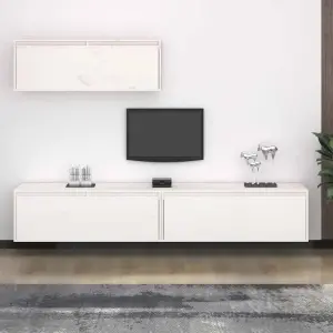 Zestaw szafek RTV, 3 szt., białe, lite drewno sosnowe