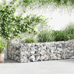 Donica gabionowa z galwanizowanej stali, 180 x 90 x 50 cm