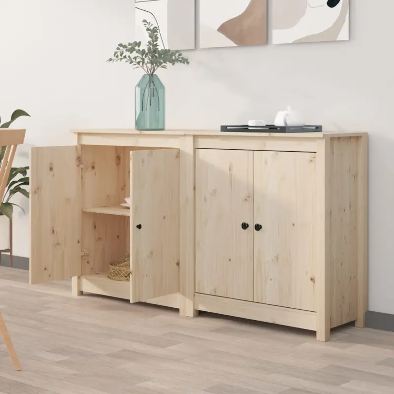Szafki, 2 szt., 70x35x80 cm, lite drewno sosnowe