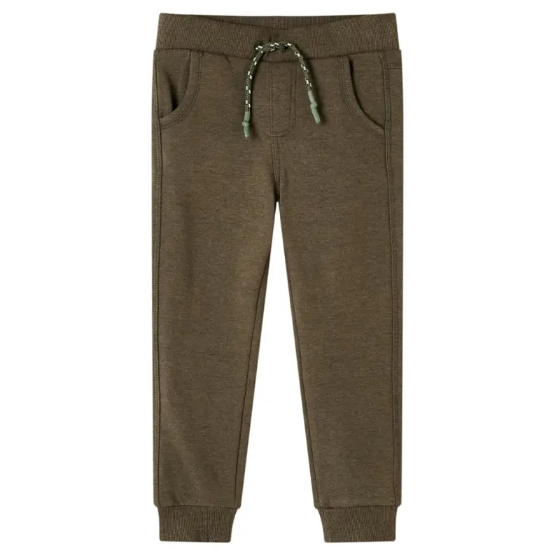 Dziecięce spodnie dresowe, melanż khaki, 104