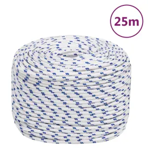 Linka żeglarska, biała, 6 mm, 25 m, polipropylen