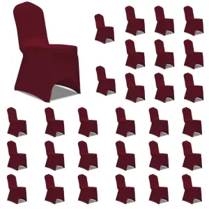 Elastyczne pokrowce na krzesła, burgundowe, 30 szt.