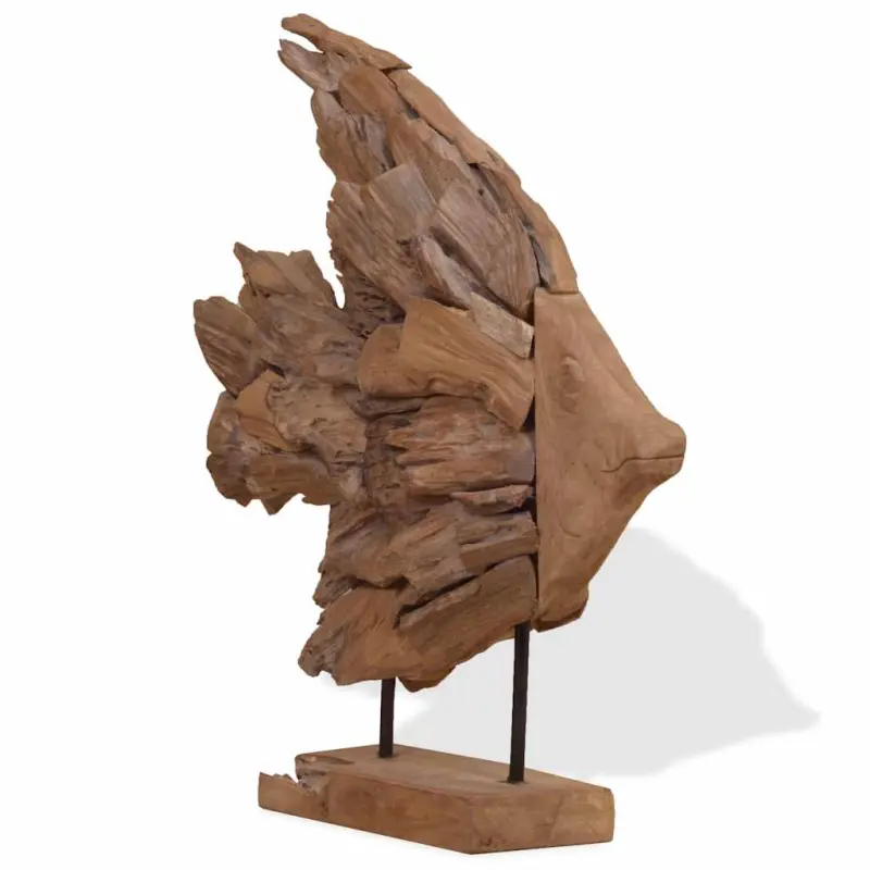 Rzeźba Ryba Teak 40x12x57 cm