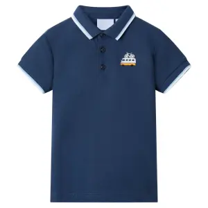 Koszulka dziecięca polo, ciemnoniebieska, 92