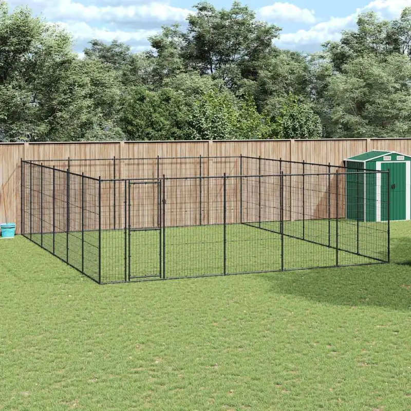 Kojec zewnętrzny dla psa, stalowy, 36,3 m²