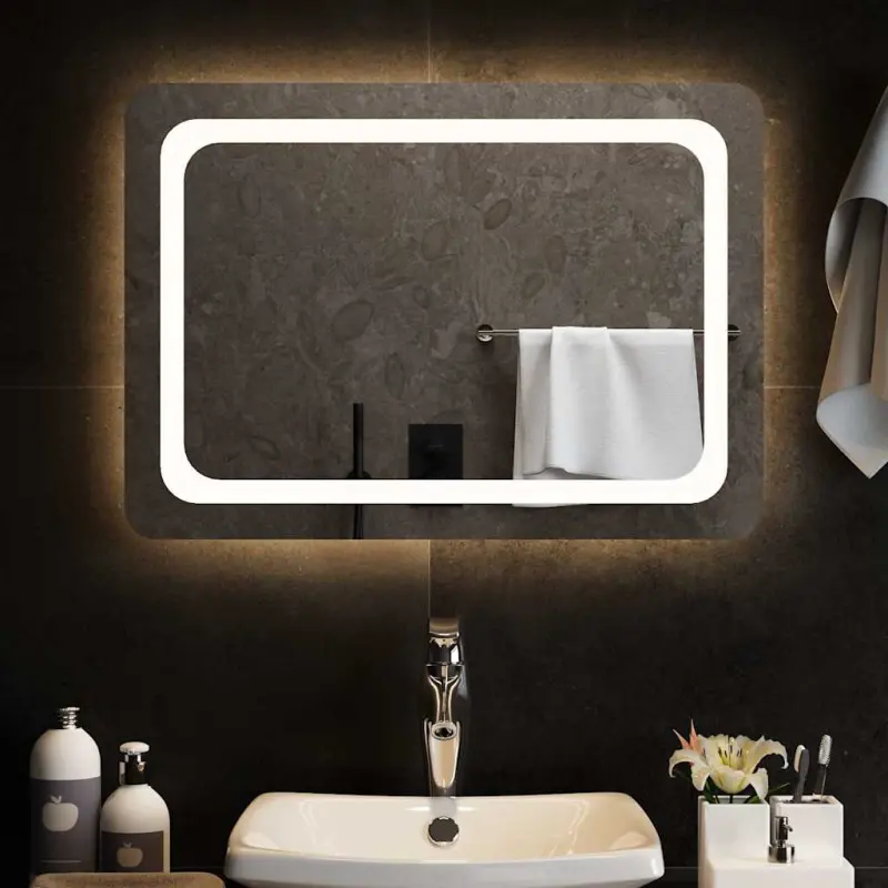 Lustro łazienkowe z LED, 70x50 cm